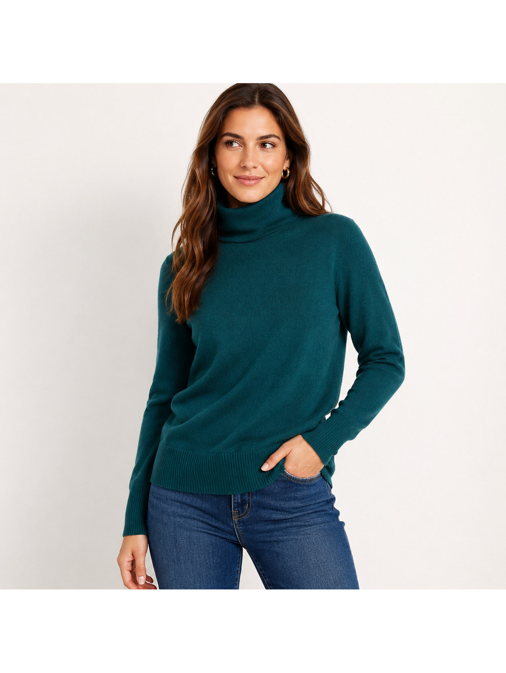Banana Republic Women’s XL Emerald Green 100% Merino Wool Turtleneck Sweater